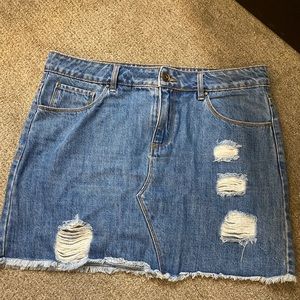 Denim mini skirt size L